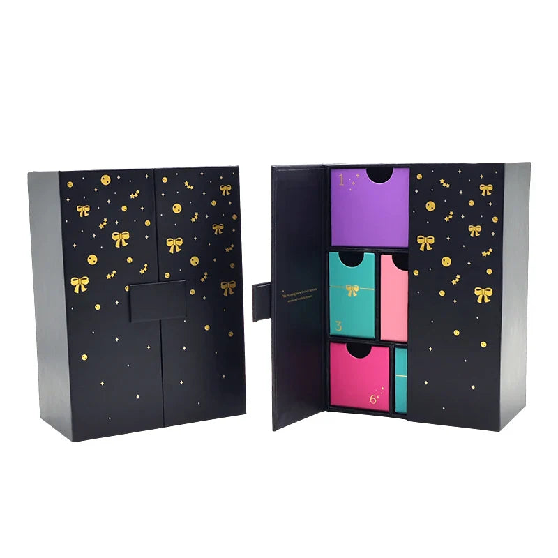 Luxury Custom Box Wedding Red Rigid Magnetic Close Double Door Opening Paper Gift Boxes Packaging with logo for Present