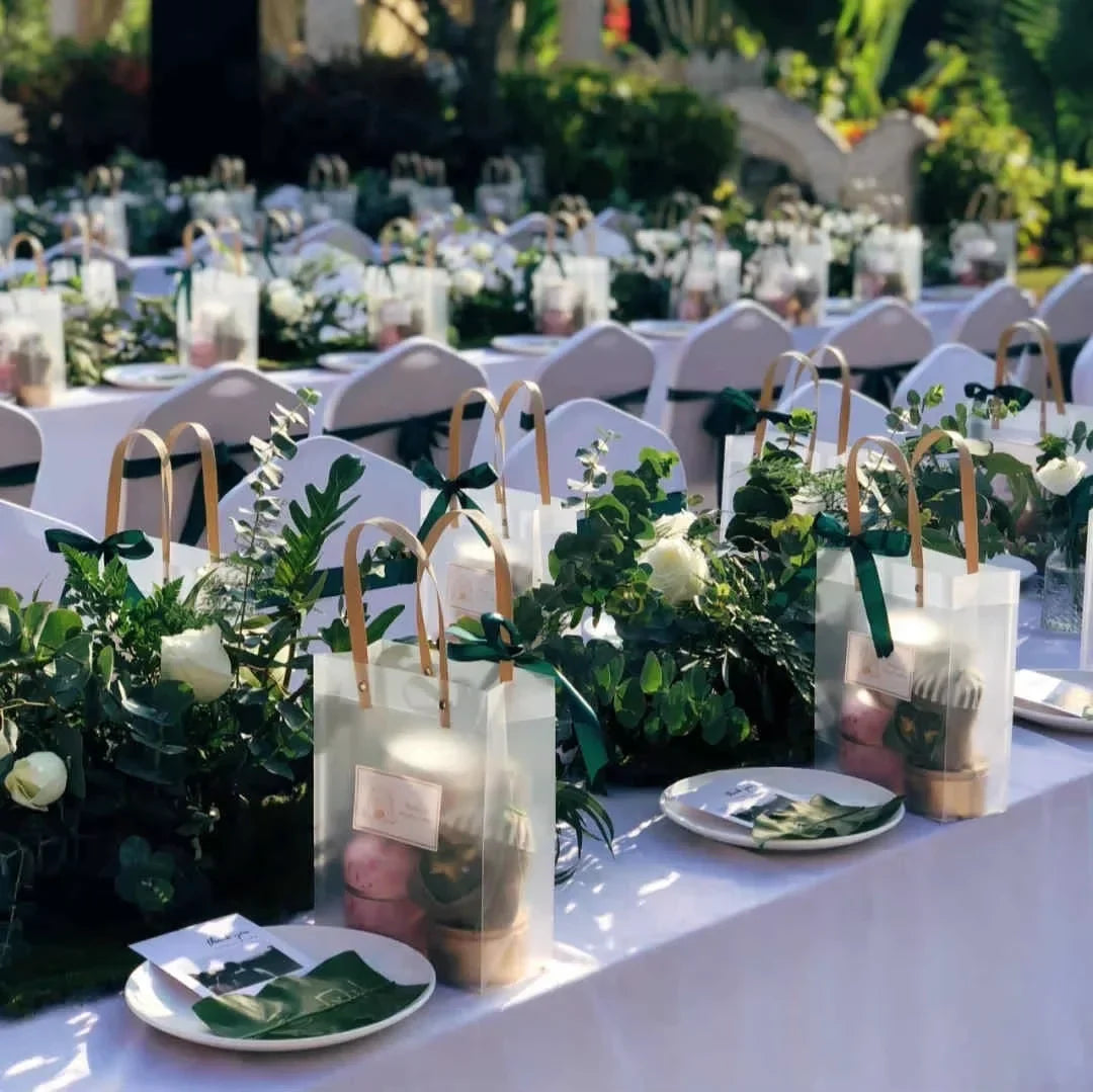 Plastic Makeup Cosmetic Clothes Transparent Gift Custom logo Printing PP Tote Shopping Bag