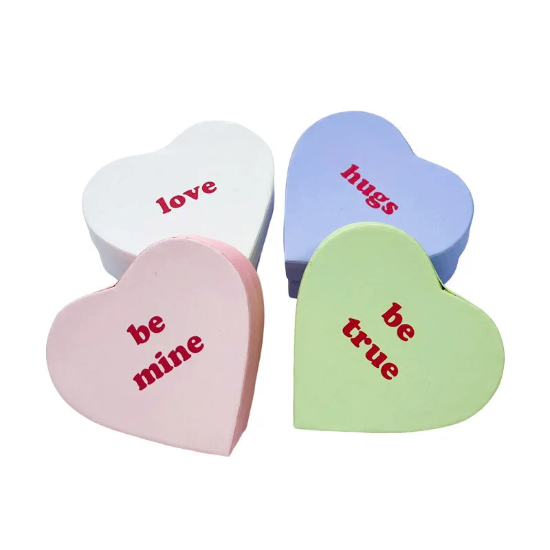 Wholesale Empty Large Jewelry Perfume pink Heart Cardboard Package Heart Shape Paper Packaging Gift Boxes with Custom logo