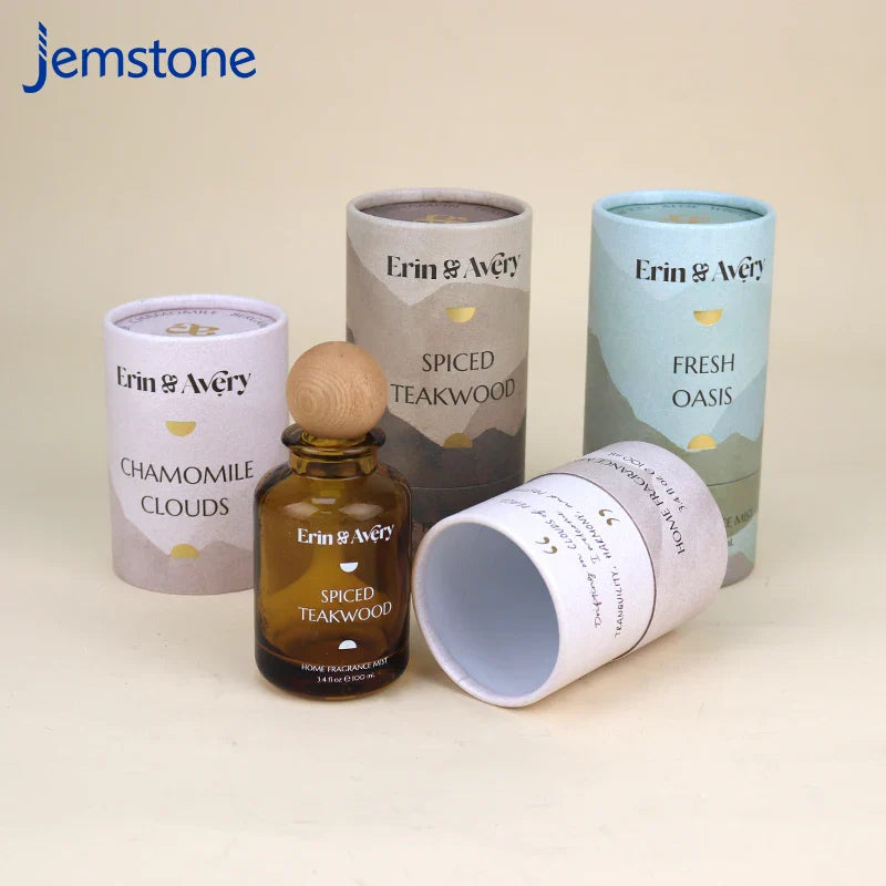 Custom Printed Skincare Essential Oil Packaging Cosmetic Cardboard Cylinder Powder Paper Tube for Perfume Bottle