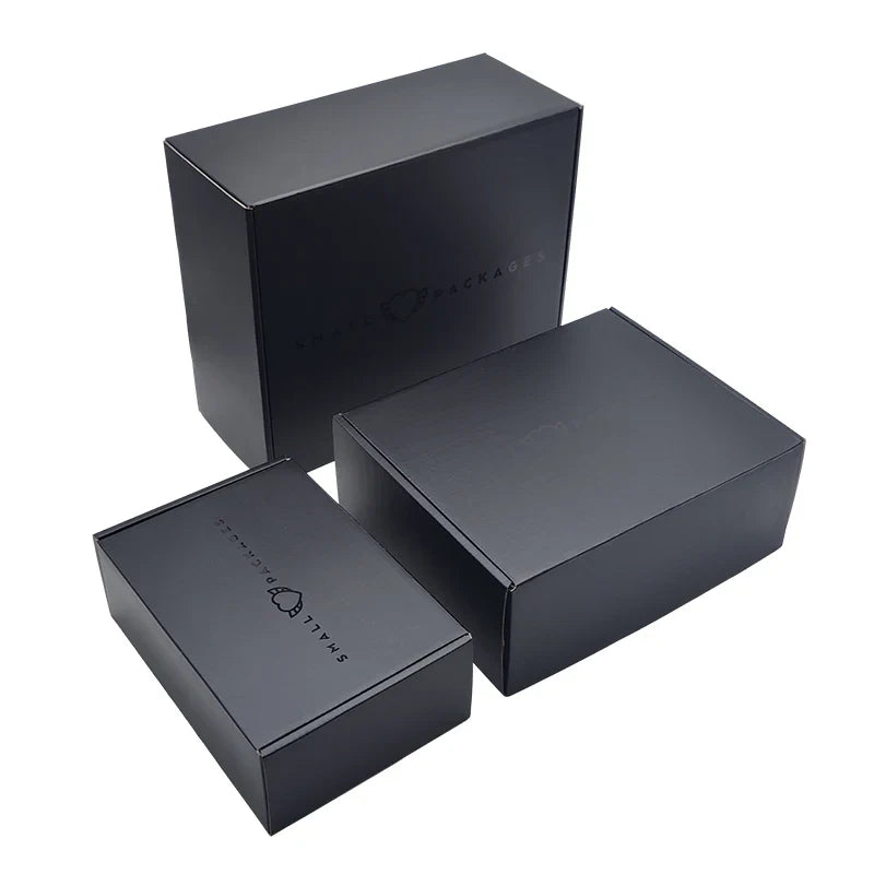 Custom Subscription Pr Corrugated Embalagem Jewelry Parcel Delivery Carton Shipping Glossy Black Mailer Boxes for Packaging