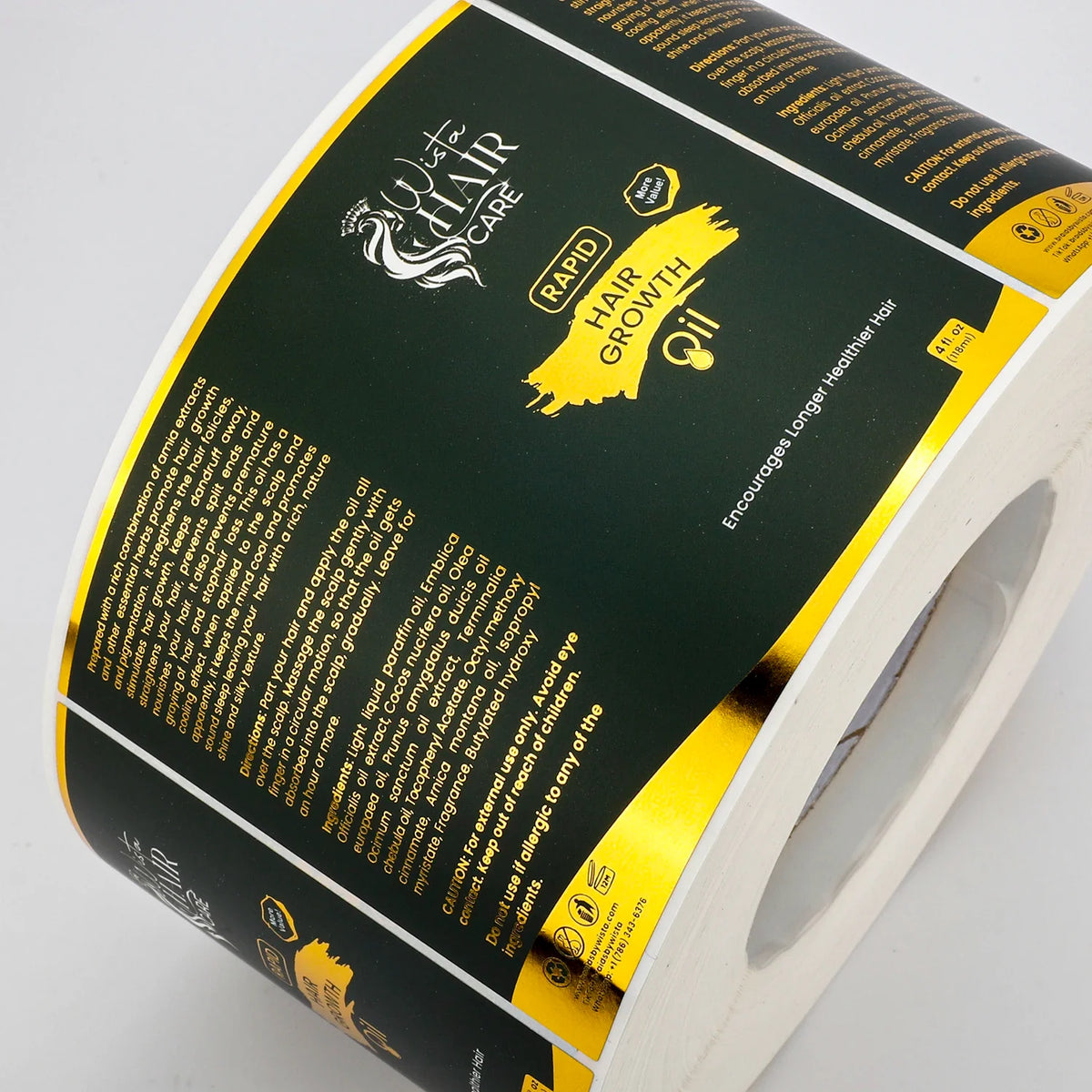 Custom Cosmetics Label Metallic Gold Foil Logo Sticker Men Skincare Shampoo Bottle Cream Jar Digital Printing Packaging Labels