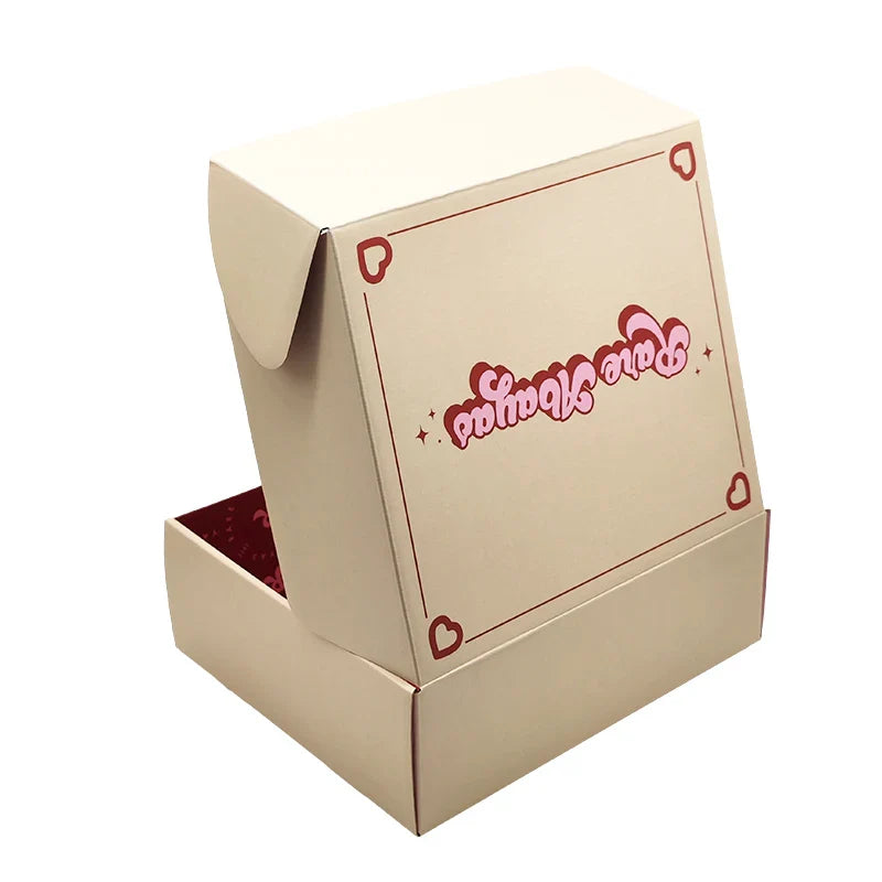 Luxury Corrugated Shipping Eyelash Press on Nails pink Boxes Custom Carton Gift Box Packaging with logo Packaging