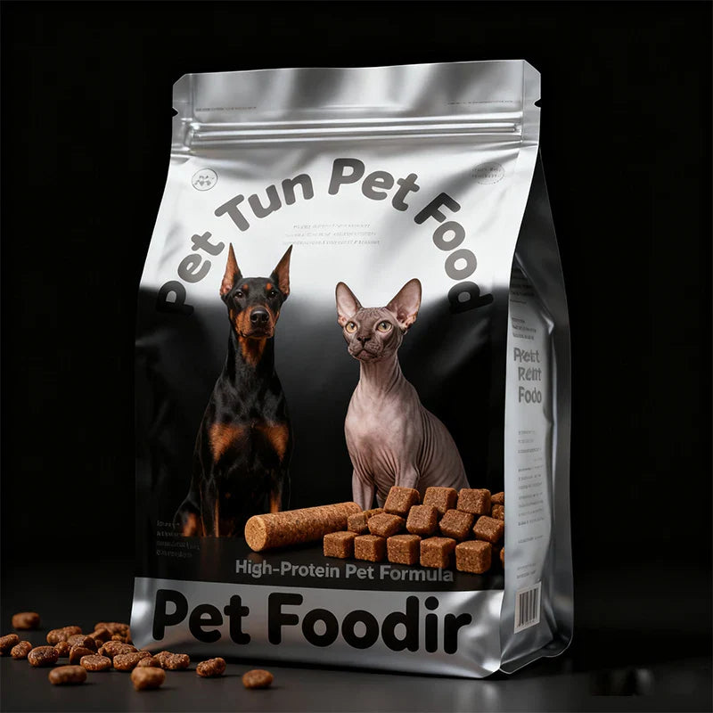 Plastic Aluminum Foil Animal Feed Flat Bottom Dry Pet Treat Cat Litter Recyclable Food Mylar Packaging Bags