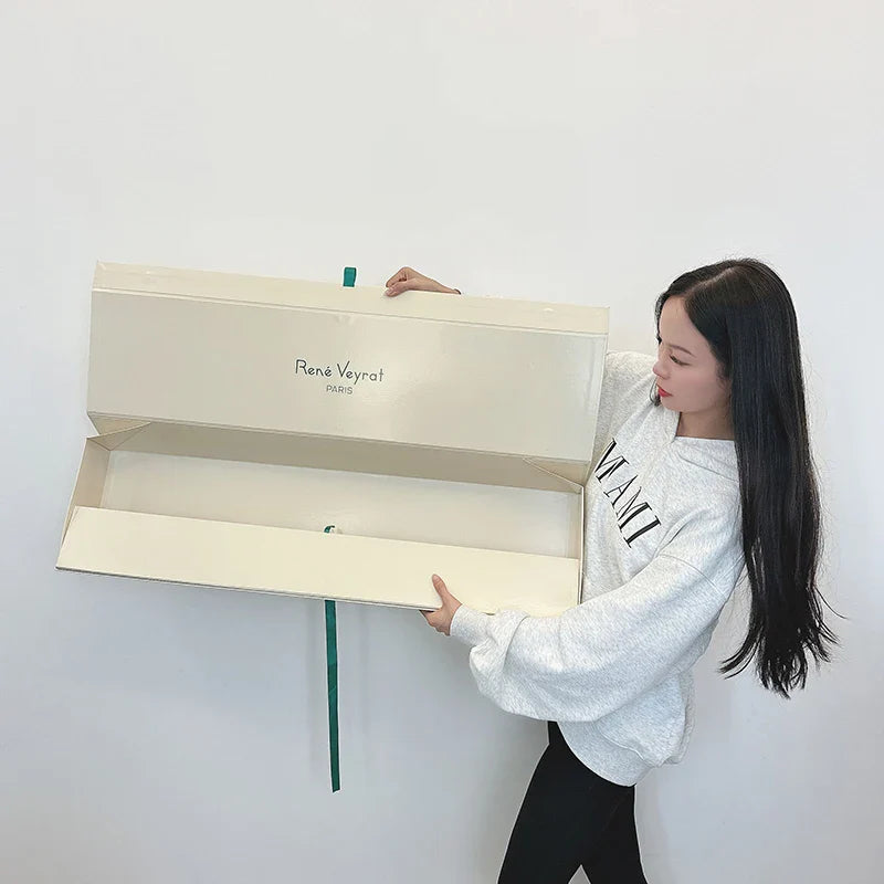 Custom Logo Luxury Printing Color Oversized Big Large Jumbo Size Beige Cardboard Folding Foldable Magnetic Gift Box