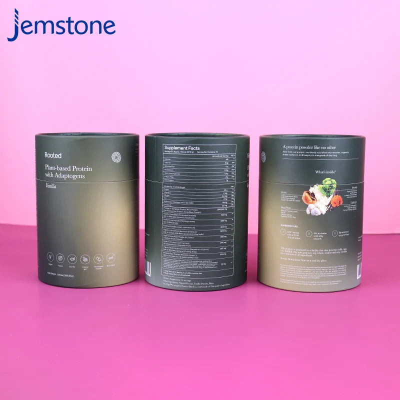 Custom Printing Food Grade Tea Coffee Cylinder Paper Tube Biodegradable Round Kraft Cardboard Tube Box Canister Packaging