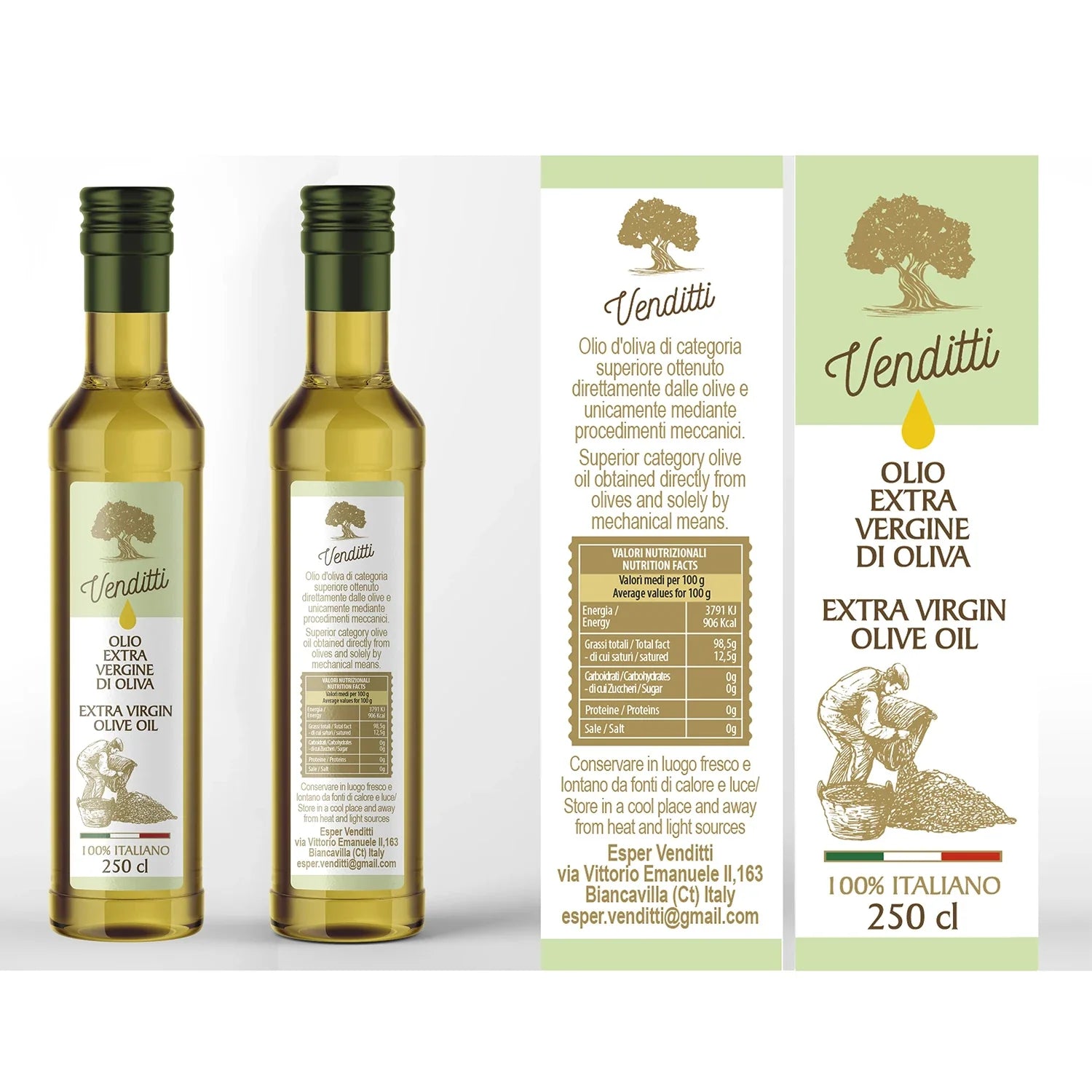 Custom Waterproof Logo Stickers Roll Printing Packaging Label Adhesive Hot Stamping Rose Gold Foil Labels for Olive Oil Bottles