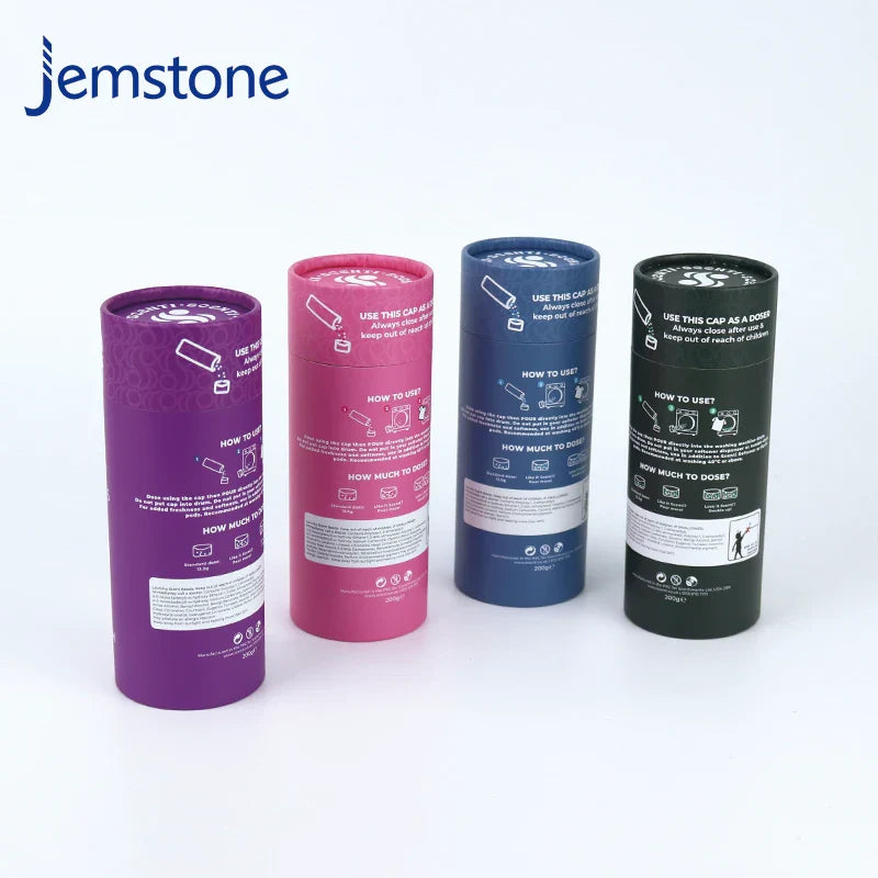 Eco-Friendly Custom logo  Kraft Cardboard Laundry Scent Beads Cylinder Packaging Bath Salt Paper Tube
