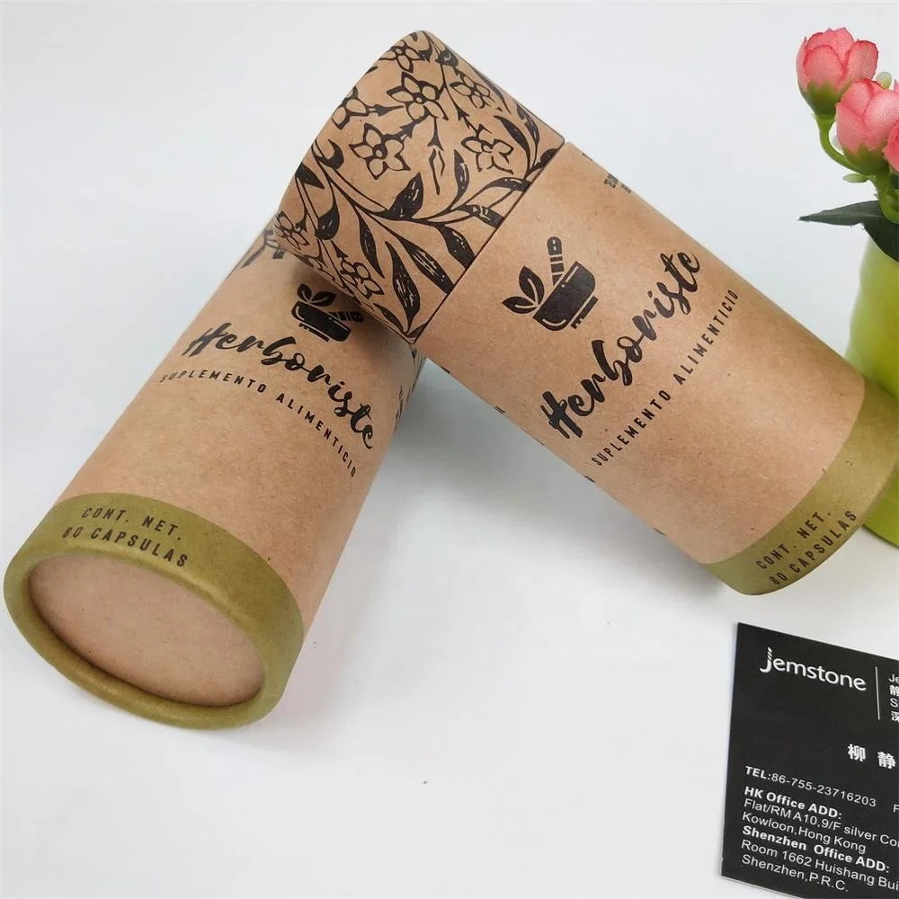 Cosmetic Package Printing Logo Black Paperboard Cylinder Round Perfume Custom Cardboard Paper Tube Packaging