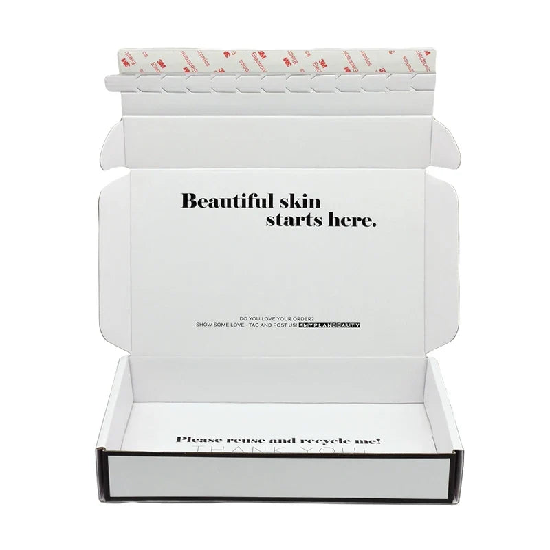 Custom Corrugated Cardboard Paper Packaging Tear Strip Printed Self Sealing Mailer Shipping Gift Box With Logo