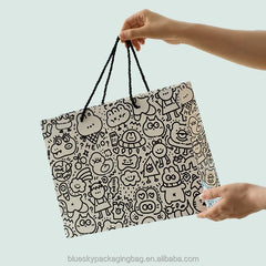 Bulk Large Paper Shopping Bags White Kraft Paper Tote Bags with Handle and Own logo Paper Bags for Supermarket Use Paper Bag