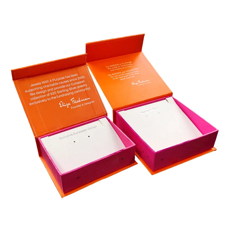 Customized Women Fashion Jewelleries Magnetic Paper Crafts Package Boxes Ring Jewelry Gift Box Packaging Sets With Paper Bag