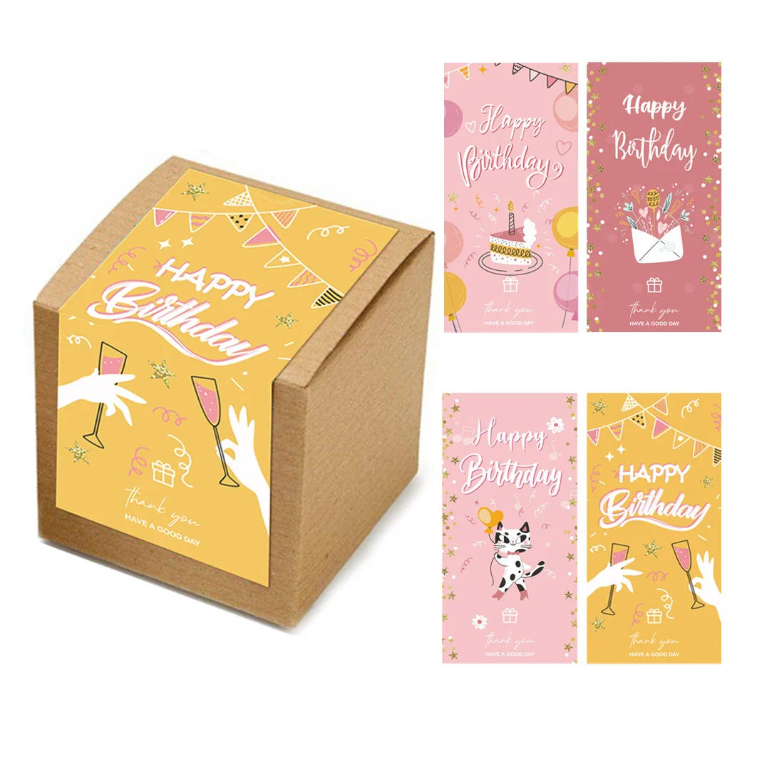 Custom Print Luxury Thank You Sticker Texture Paper Gift Bag Food Shipping Packing Box Seal Label Logo Sticker for Packing Boxes