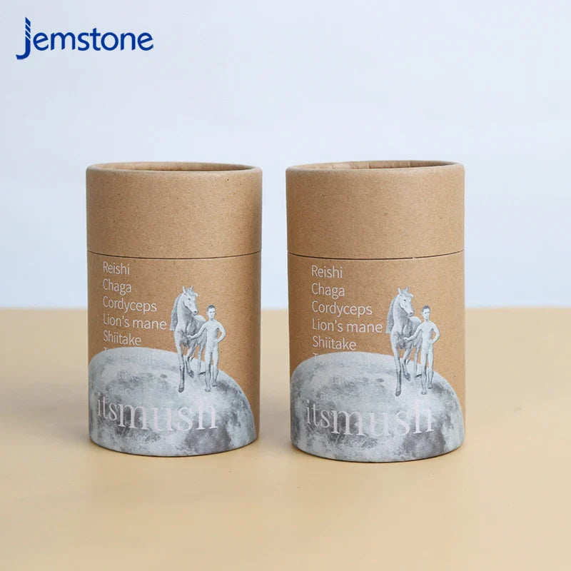 Custom Printed Creative Round Kraft Packaging Can Food Boxes 4 oz Cardboard Paper Tube Packaging for Tea Coffee