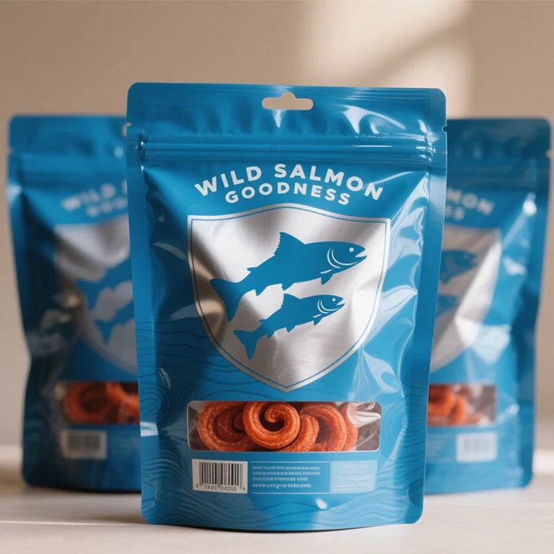 Customized Food Grade PE PET Stand up Pouch With Ziplock Snack Biscuit Sealed Heat Seal Packaging Bags