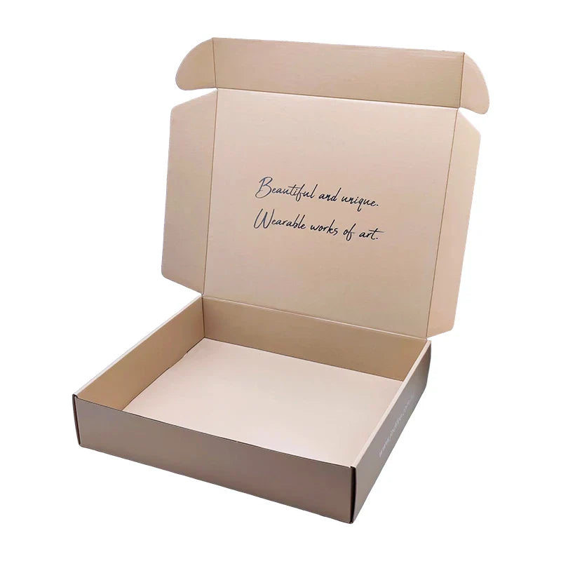 Custom Clothing Cajas Packaging Beige Boxes Design Paper Custom Clothes Hair Mailer Craft Paper Boxes With Logo Packaging