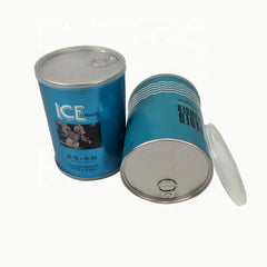 Tighter Seal Metal Lid Cylinder Square Aluminum Lid Easy Pull Tube Paper Cans for Power