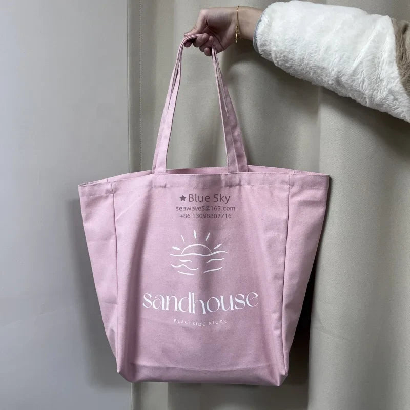Eco-Friendly Organic Canvas Tote Bag - Reusable Grocery Bag, Zero Waste Shopping Essential
