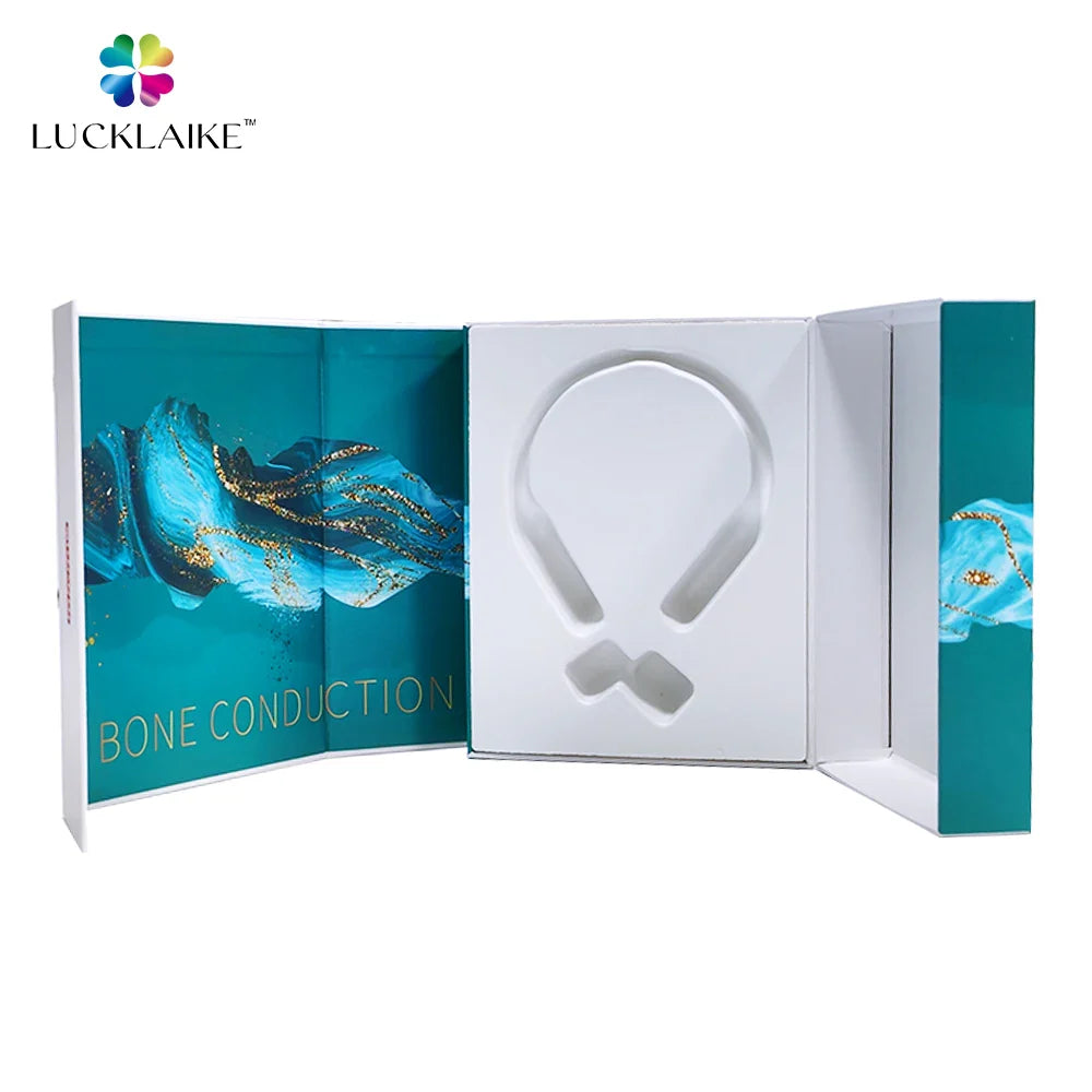 Unique Luxury Black EVA Wrapped 3 Layers Cardboard Headset With Charging Gift Set Gift Packaging Earphone Box