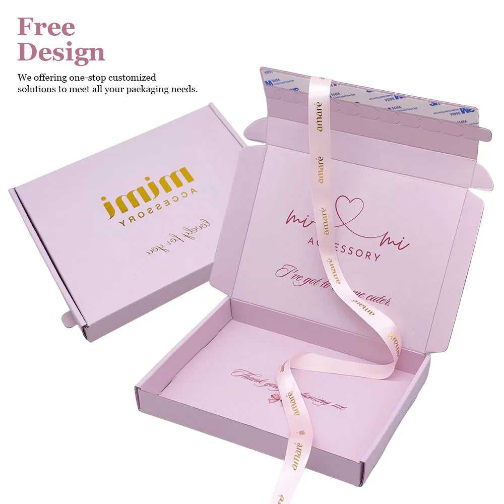EU Luxurious Custom Corrugated Flat Airplane Tear Strip Zipper Cardboard Mailer Box Packaging Shipping Boxes with logo