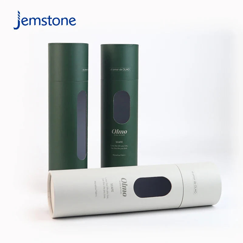 Custom Printed Clothing Paper Tube Scarves T-shirts Craft Kraft Cardboard Cylinder Box Packaging with Window