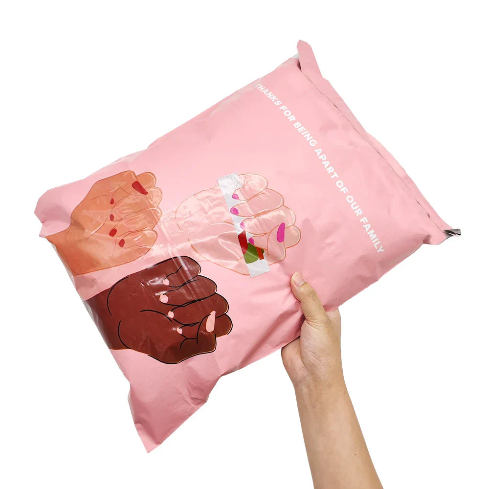 Factory Wholesale White Pink Poly Mailers Custom Waterproof Self Adhesive Bio Mailing Shipping Bag for Clothing Packing