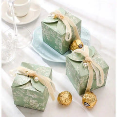 Gold Silver Luxury Birthday Party Wedding Favor Packaging Glitter Paper Gift Box Bag Sweet Candy Boxes With Ribbon Kid Guests