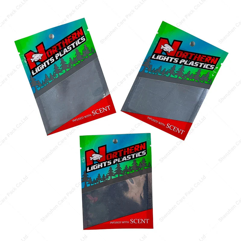 Moisture-Proof Zipper Fish Bait Pouch Top Transparent Jig Packing Fishing Lure Worm Bags with Clear Window