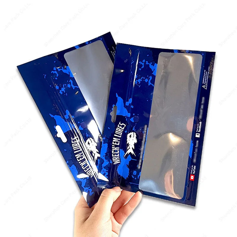 Customized Silicone Baits Pack Plastic Pouch Fish Feed Bolsas Packaging Bags With Euro Hole