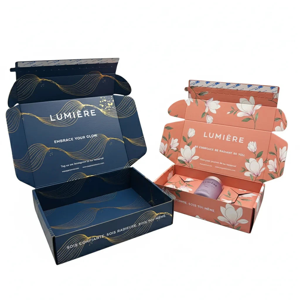 Custom Luxury Eco-Recycled Corrugated Mailer Cosmetic Set Carton Cardboard Box Packaging Shipping Paper Boxes with Insert