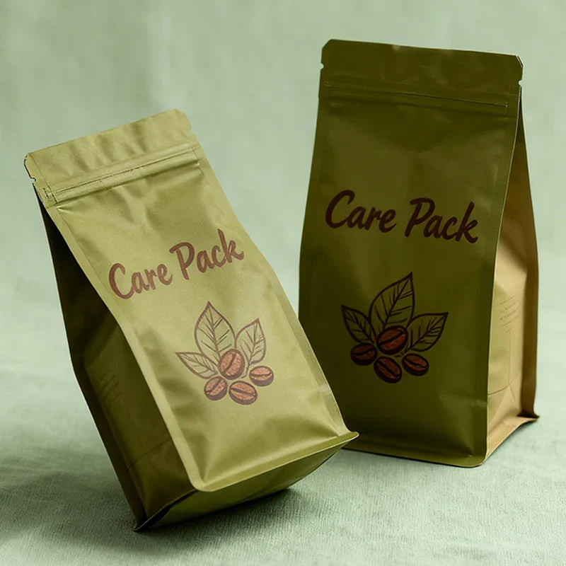 Custom Logo Octagonal Recyclable Light-proof Coffee 8oz 12oz 16oz Aluminum Foil Cafe 8 Side Seal Flat Bottom Bag