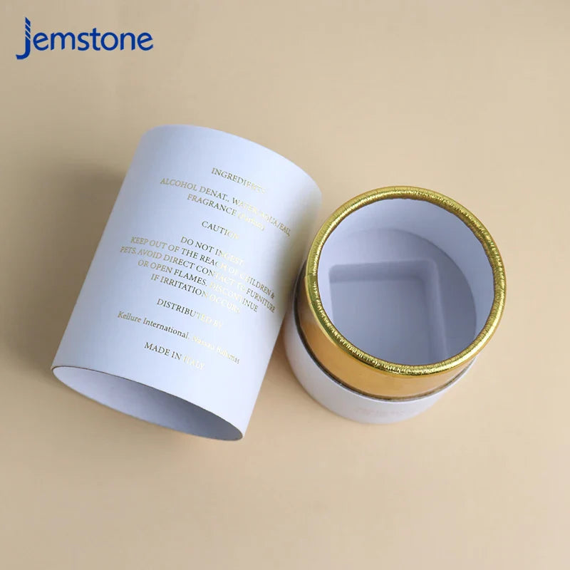 Custom Logo Paper Tube Cylinder Perfume Cosmetic Jar Gift Box Paper Tube Packaging Boxes for Essential Oil