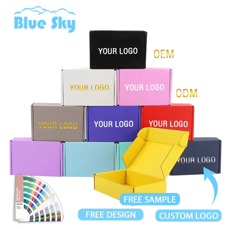 Custom Logo Cardboard Box Commerce Mailing Self Seal Mailer Shipping Box Corrugated Gift Box Embossing & Matt Lamination Paper