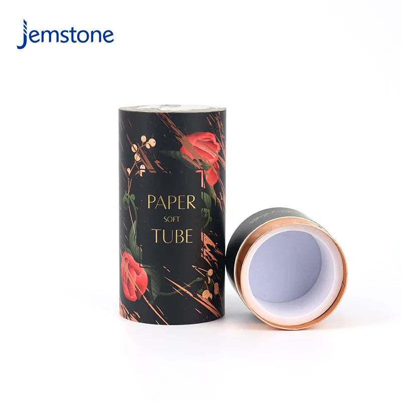 Printed Luxury Cosmetic Perfume Bottle Paper Tube Round Kraft Cardboard Skincare Essential Oil Boxes Cylinder Packaging