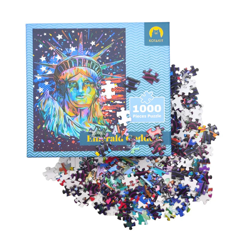 Eco-Friendly Manufacturer Custom Children's Educational Cardboard Paper Coloring Jigsaw Puzzles 1000 Pieces for Adults