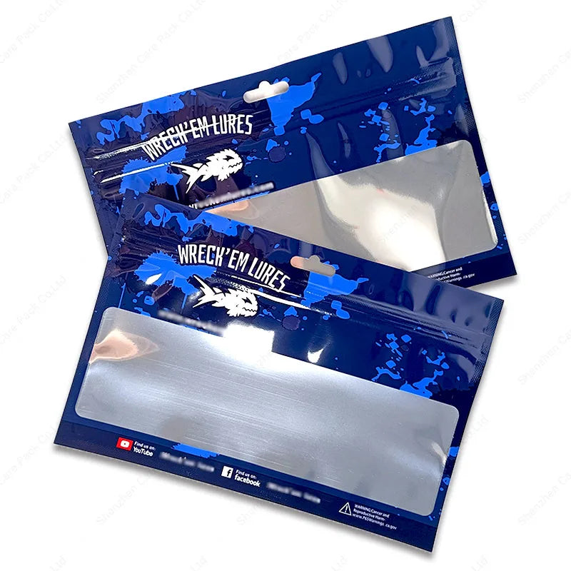 Customized Silicone Baits Pack Plastic Pouch Fish Feed Bolsas Packaging Bags With Euro Hole