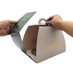 Custom Cake Paper Box Wholesale Christmas Cookie Moon Wedding Birthday Party Gift Cup Cake Box With Handle Cake Packaging