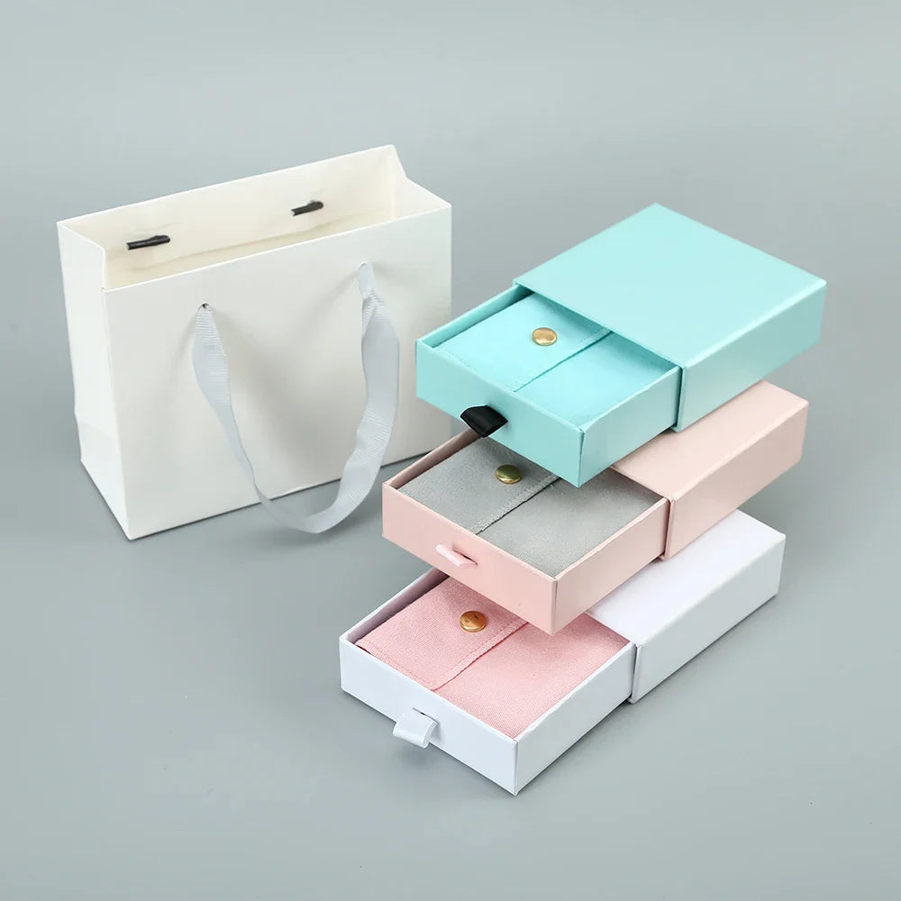 High Quality Paper Cardboard Jewelry Gift Boxes Colorful Paper Sliding Drawer Cardboard Box Drawer Box Sliding Gift