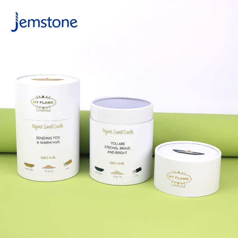 Custom Craft Paper Tube Cylinder Packaging Boxes for Candle Tube Luxury Round Kraft Cardboard Rose Gold Candle Paper Tube