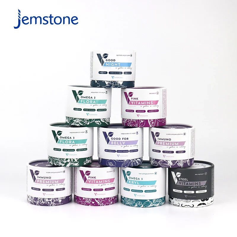 Eco-Friendly Custom logo Round Kraft Collagen Vitamin Paper Tube Candle Cardboard Tube Tea Powder Coffee Bean Cylinder Packaging