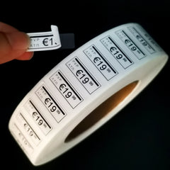 High Quality Custom 31x12 37x21 37x17 40x17 Clothing Black Piggy Back Sticker Labels Garment Price Label Stickers