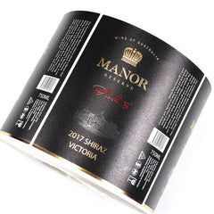 Personalized Custom Private Brand Logo Print Embossment Gold Foil Stamping Wine Label Spot UV Texture Paper Whisky Bottle Label