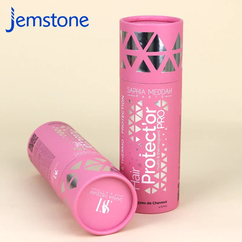 Custom Food Bottles   Waterproof White Round Product Kraft Push up  Paper Tube Box Sealing Silver Foil Paper Tube Packaging