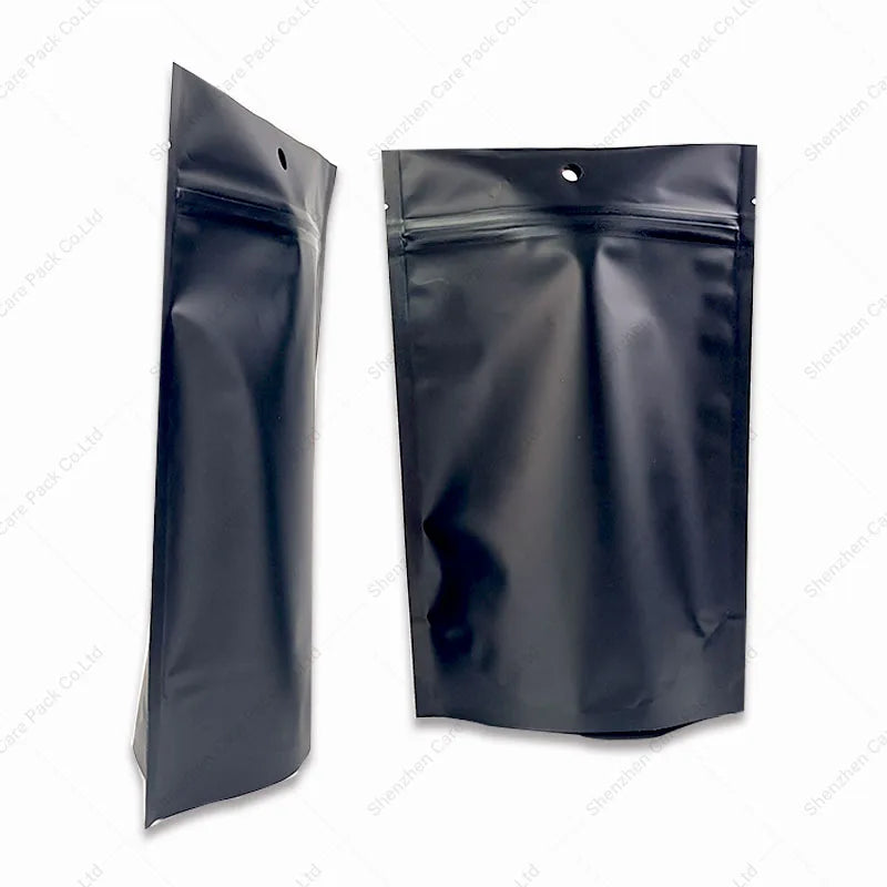 Reusable Ziplock Die Cut Nut Cashew Plastic Flexible Laminated Pouch Black Mylar Bags for Pet Food No Print Reusable Packing