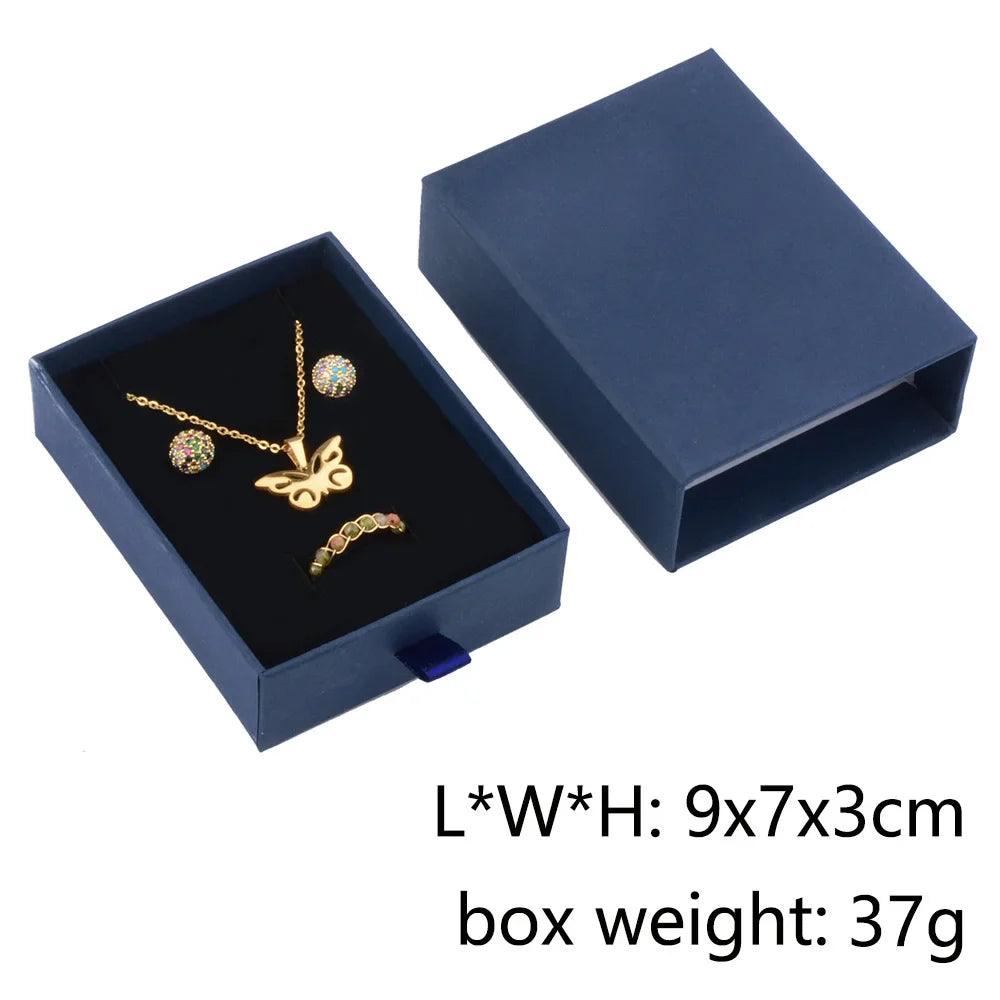 Customized Flip Cover Necklace Box With Handle Wholesale Flip Cover Jewelry Packaging Box