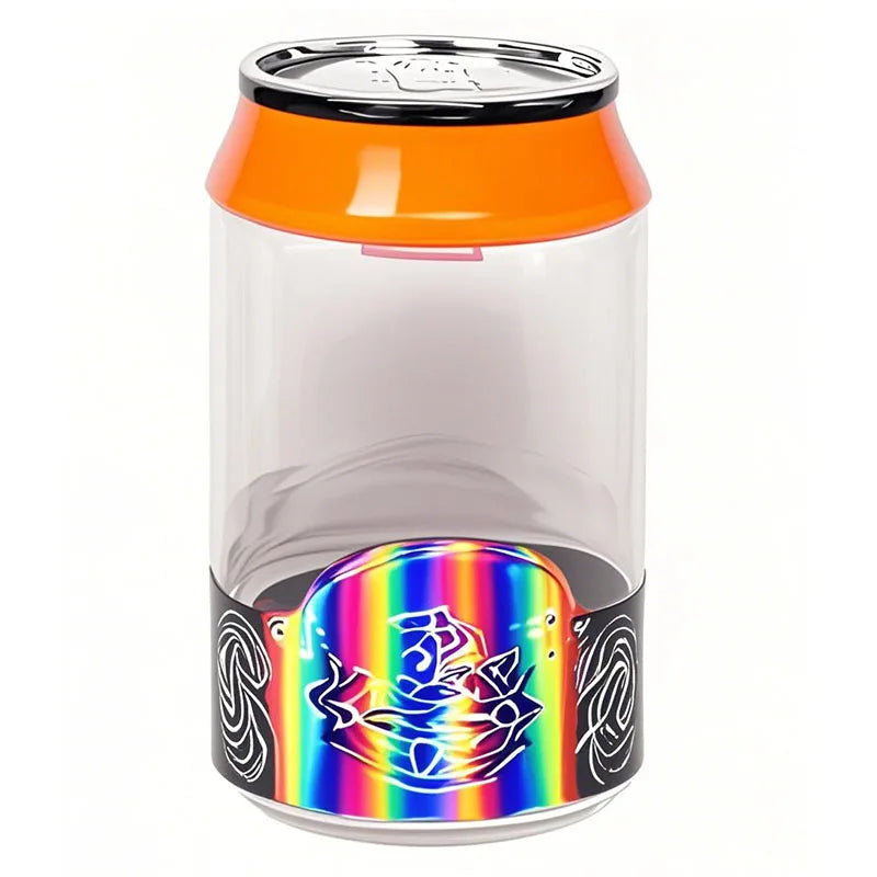 Wholesale Plastic PE Can Edible Flower Jar Gummy Snacks 3.5g 7g Soda Can Plastic Jars With Customize Stickers