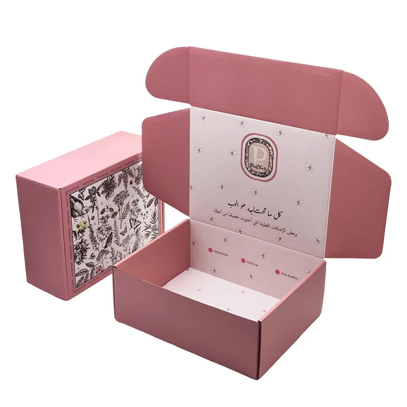 Custom Corrugated Mailer Gift Fold Box Oem Factory Gym Clothing Package Shipping Mailing Boxes With Thank You Card and Paper Bag