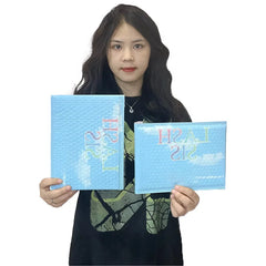 OEM/ODM Customized Print Blue Bubble Mailer Bags with Logo Eco-Friendly Bubble Wrapping Bags Pouches for Brand Packaging Mailers
