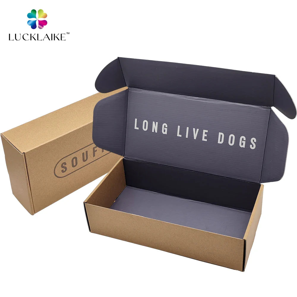 Customized Recycled Corrugated Subscription Sealing Foldable Black Kraft Airplane Flat Mailer Boxes with Custom logo for Cloth