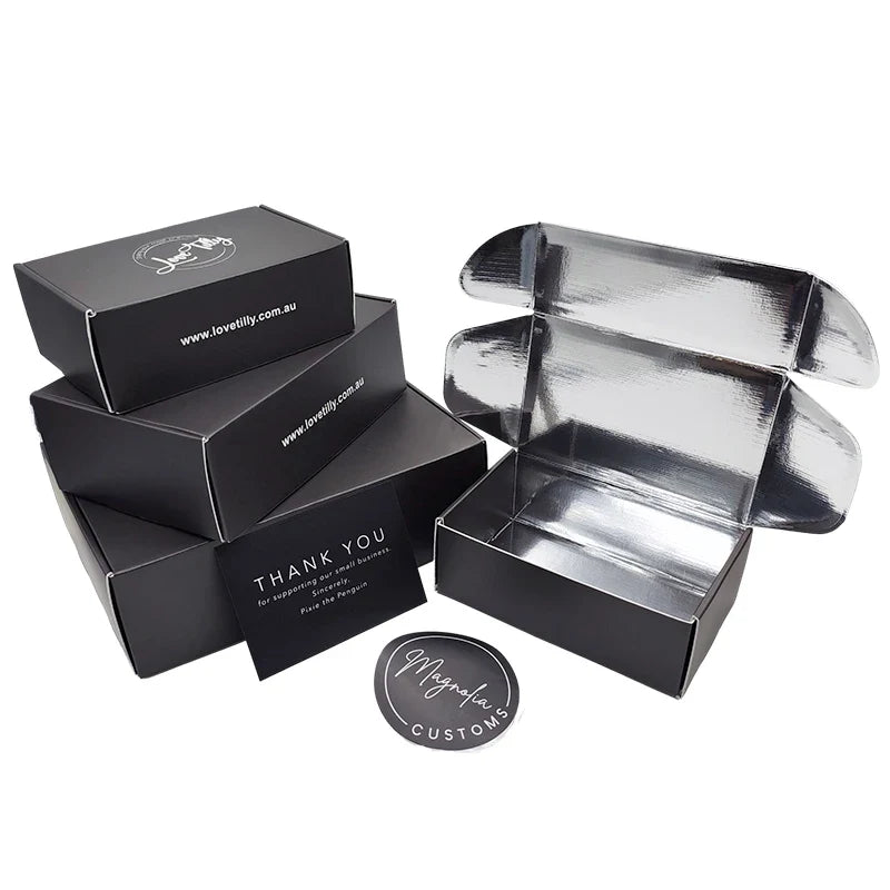 Luxury Holographic Paper Packaging Cardboard Custom Logo Iridescent Pink Hologram Mailer Shipping Boxes